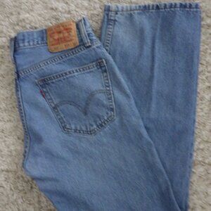 Levi's 505 Straight Fit Jeans Men's 34X32 Light Blue Wash Zip Fly Western